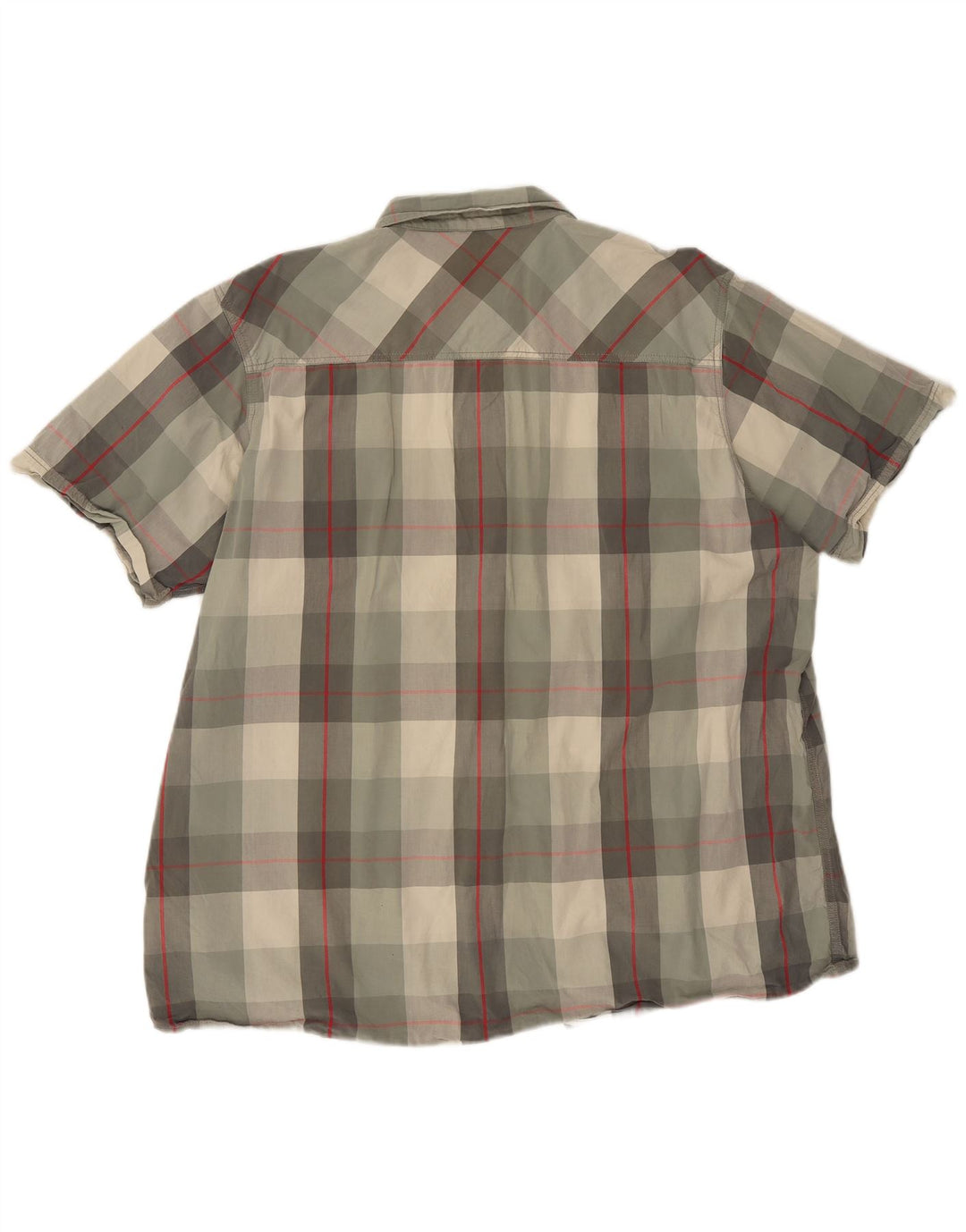 Camicia a maniche corte da uomo Weird Fish 3XL in cotone a quadri kaki