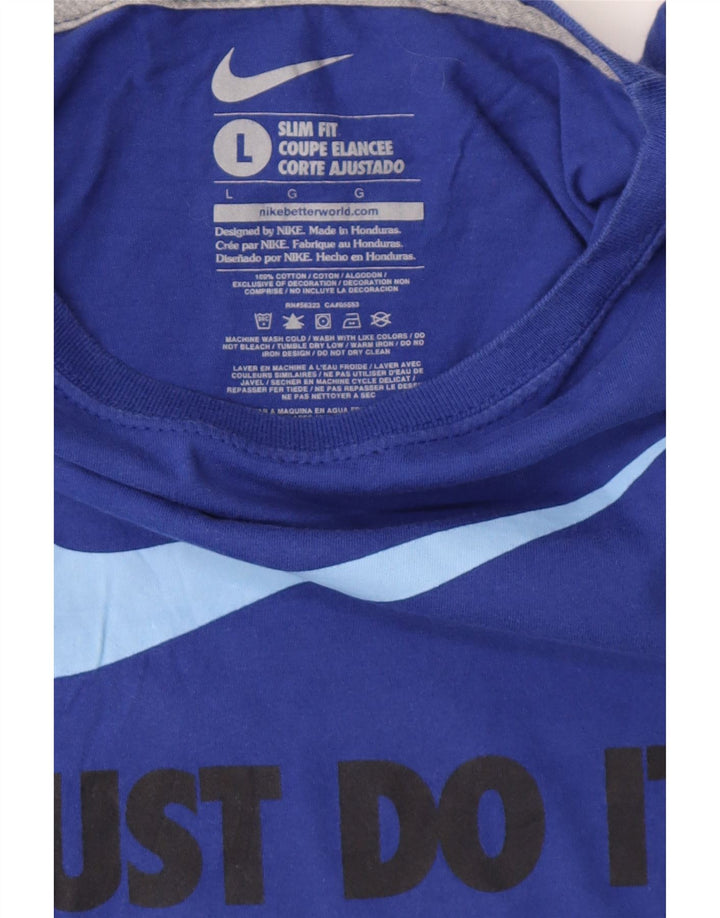 T-shirt grafica NIKE da donna slim fit, taglia UK 14, grande, cotone blu