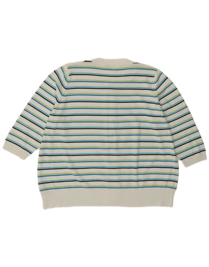 Maglione cardigan da donna Marks & Spencer UK 24 4XL a righe multicolore