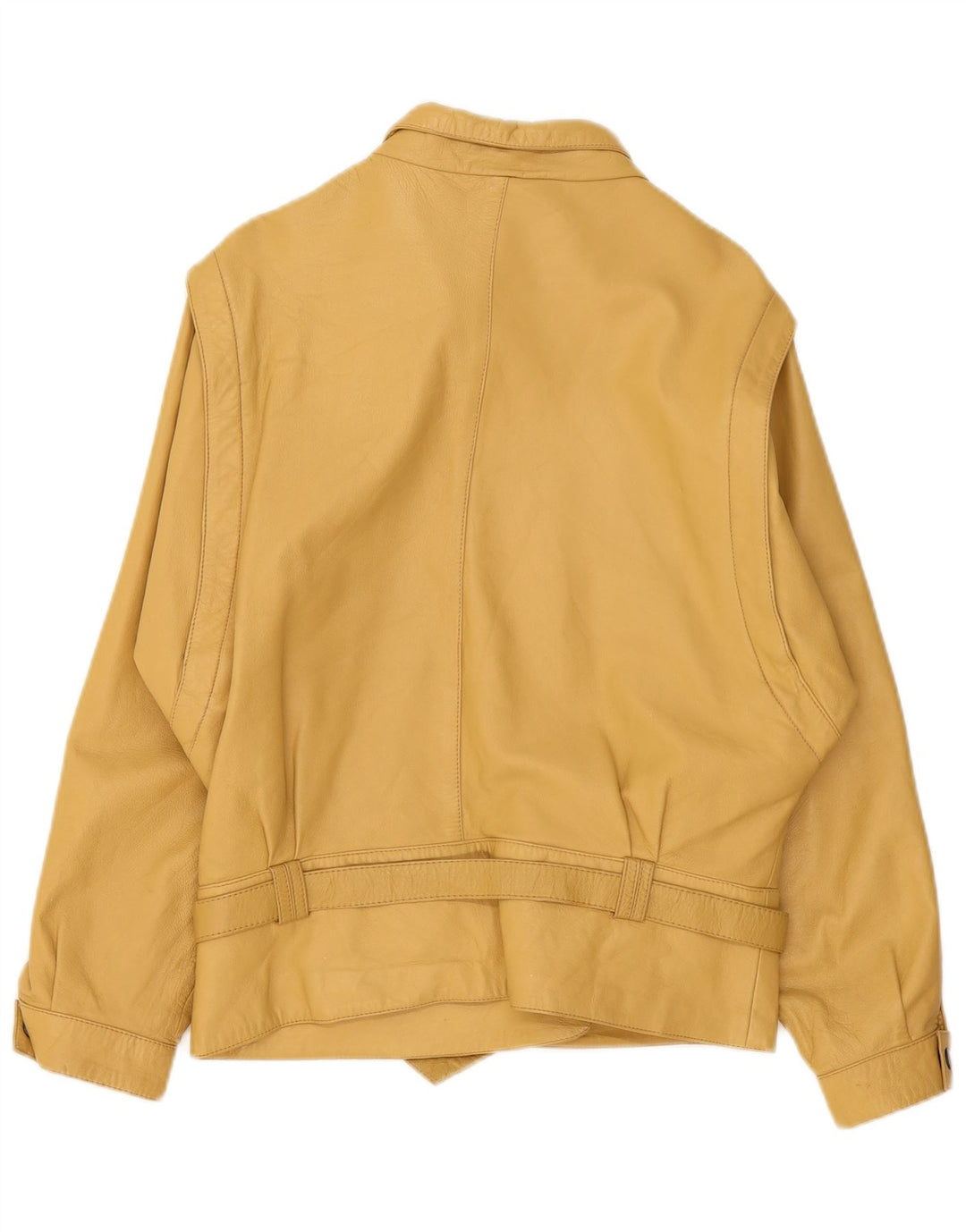 Giacca in pelle da donna vintage EU 40 in pelle gialla media