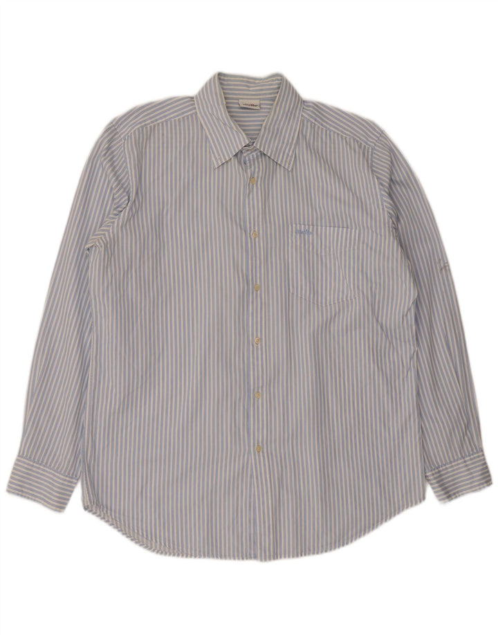 Camicia da uomo Ellesse XL in cotone a righe blu