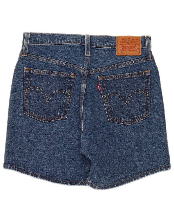 Pantaloncini di jeans a vita alta Levi's 501 da donna W27 piccoli in cotone blu