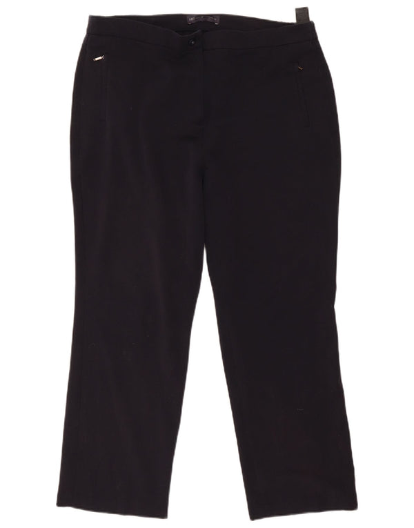 Pantaloni corti a vita alta da donna Marks & Spencer UK 14 Large W34 L26 Navy