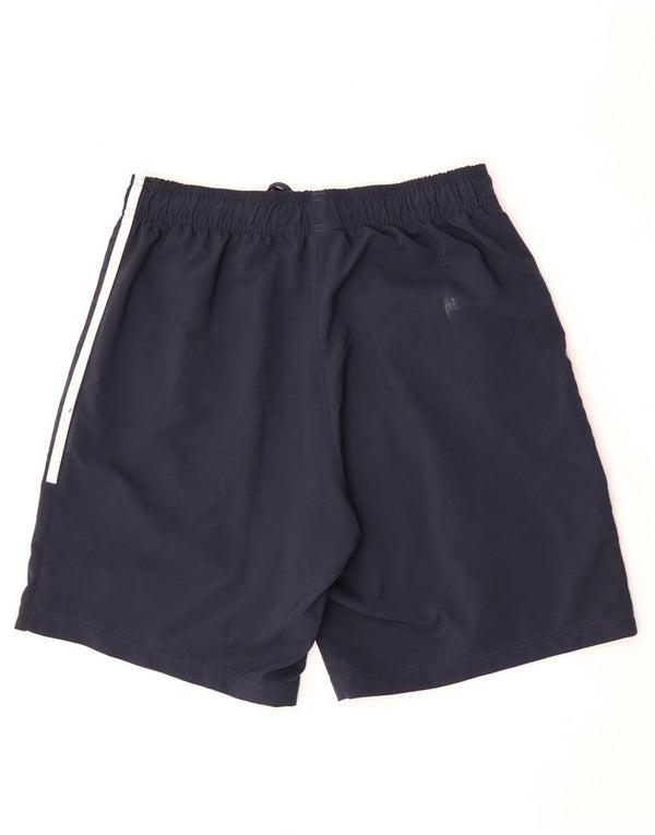 Pantaloncini sportivi da uomo Adidas medi in poliestere blu navy