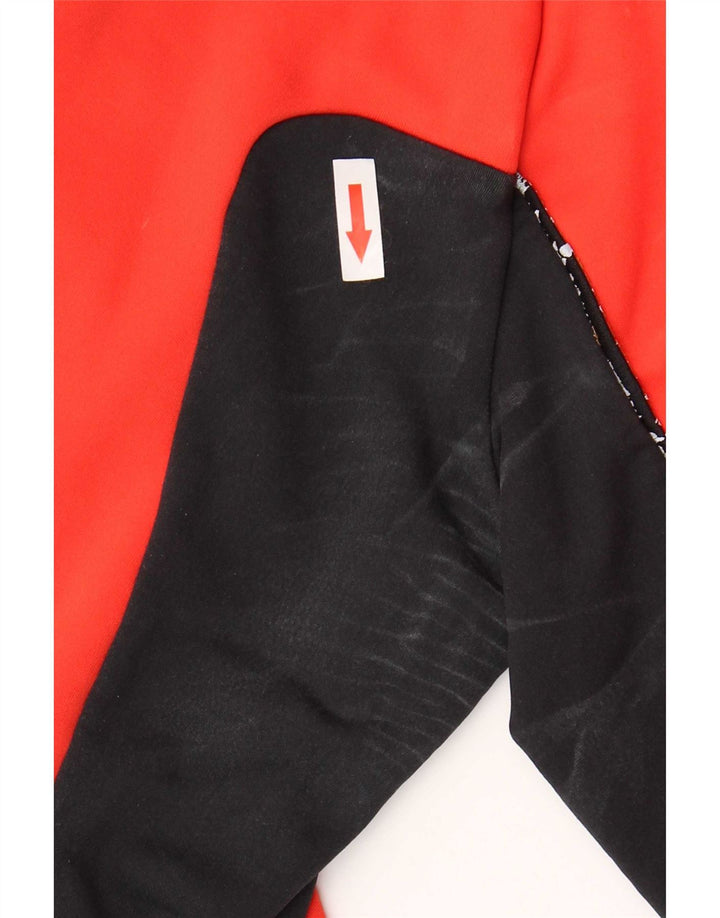 Giacca da ginnastica da uomo Adidas, giacca in poliestere color block rosso medio