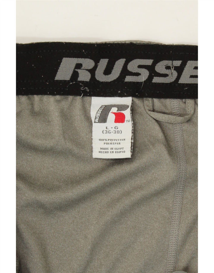 RUSSELL ATHLETIC Mens Sport Shorts Large Grey Polyester Vintage Russell Athletic and Second-Hand Russell Athletic from Messina Hembry 