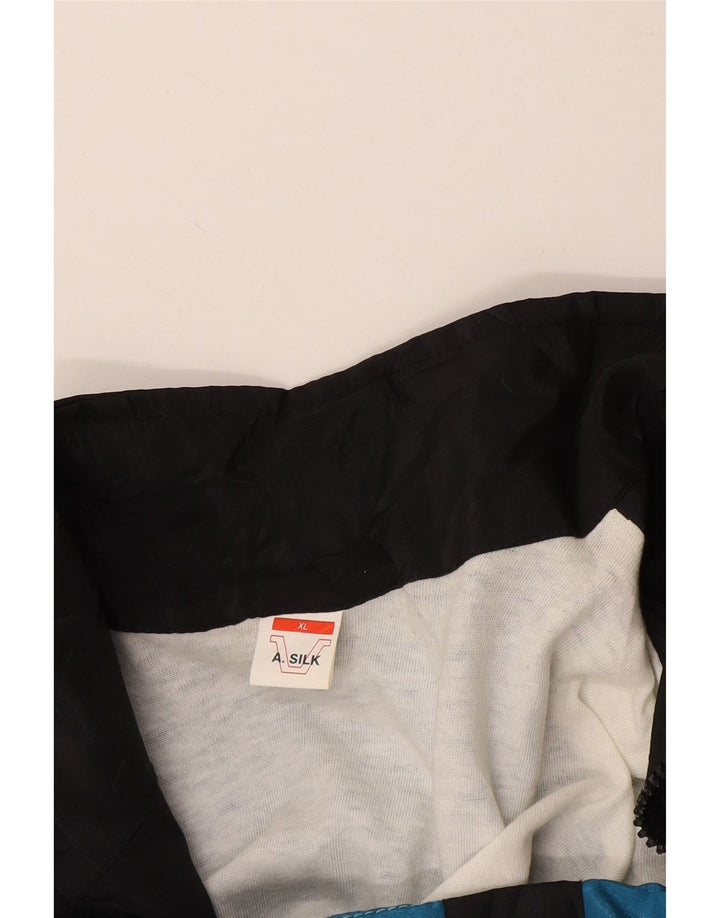 Giacca da ginnastica vintage da uomo XL color block blu