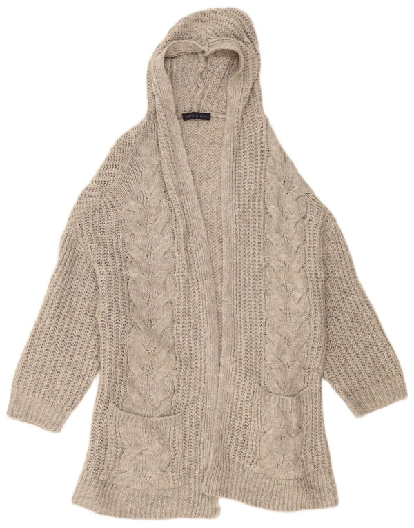 Maglione cardigan aperto con cappuccio da donna Marks & Spencer UK 14 Grigio medio