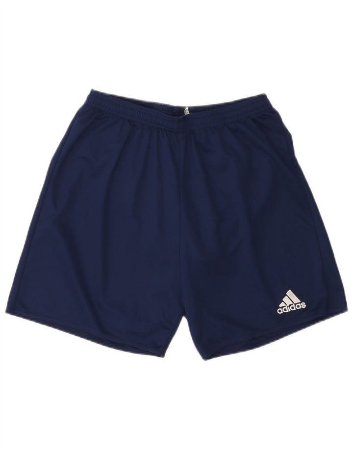 Pantaloncini sportivi Adidas Climalite da uomo medi in poliestere blu navy
