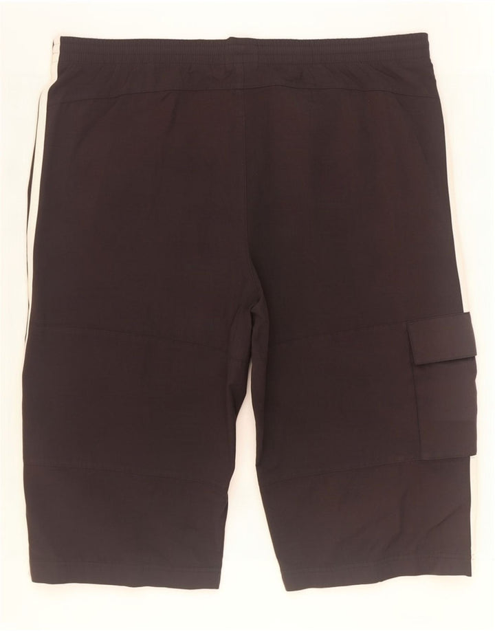 Pantaloncini sportivi Adidas da uomo cargo grandi in poliestere nero