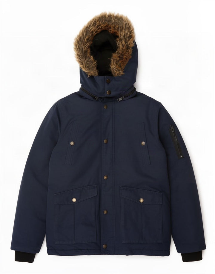 Giacca imbottita con cappuccio Diesel da ragazzo 13-14 anni in poliestere blu navy