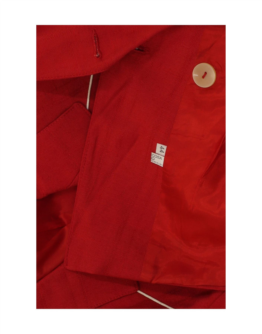 VINTAGE Womens Double Breasted Blazer Jacket IT 44 Medium Red Viscose