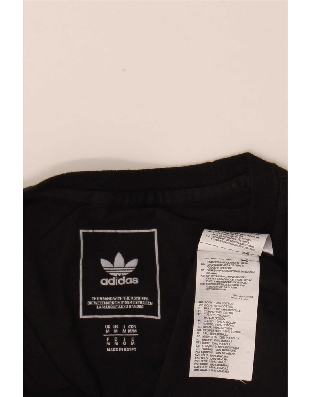 T-shirt Adidas da uomo Top media in cotone nero