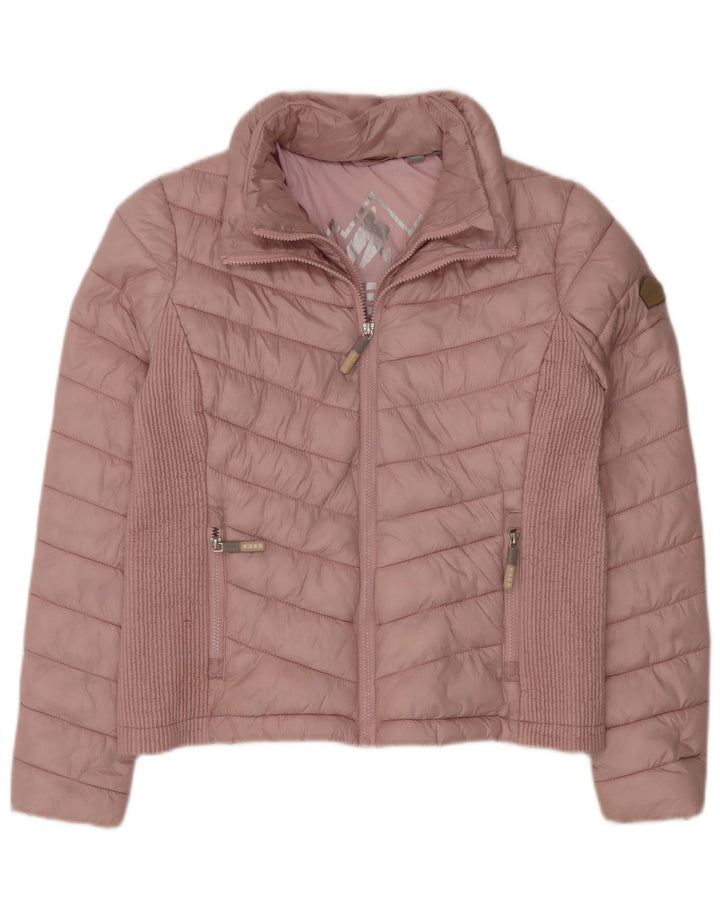 Giacca imbottita da donna SUPERDRY UK 16 grande nylon rosa