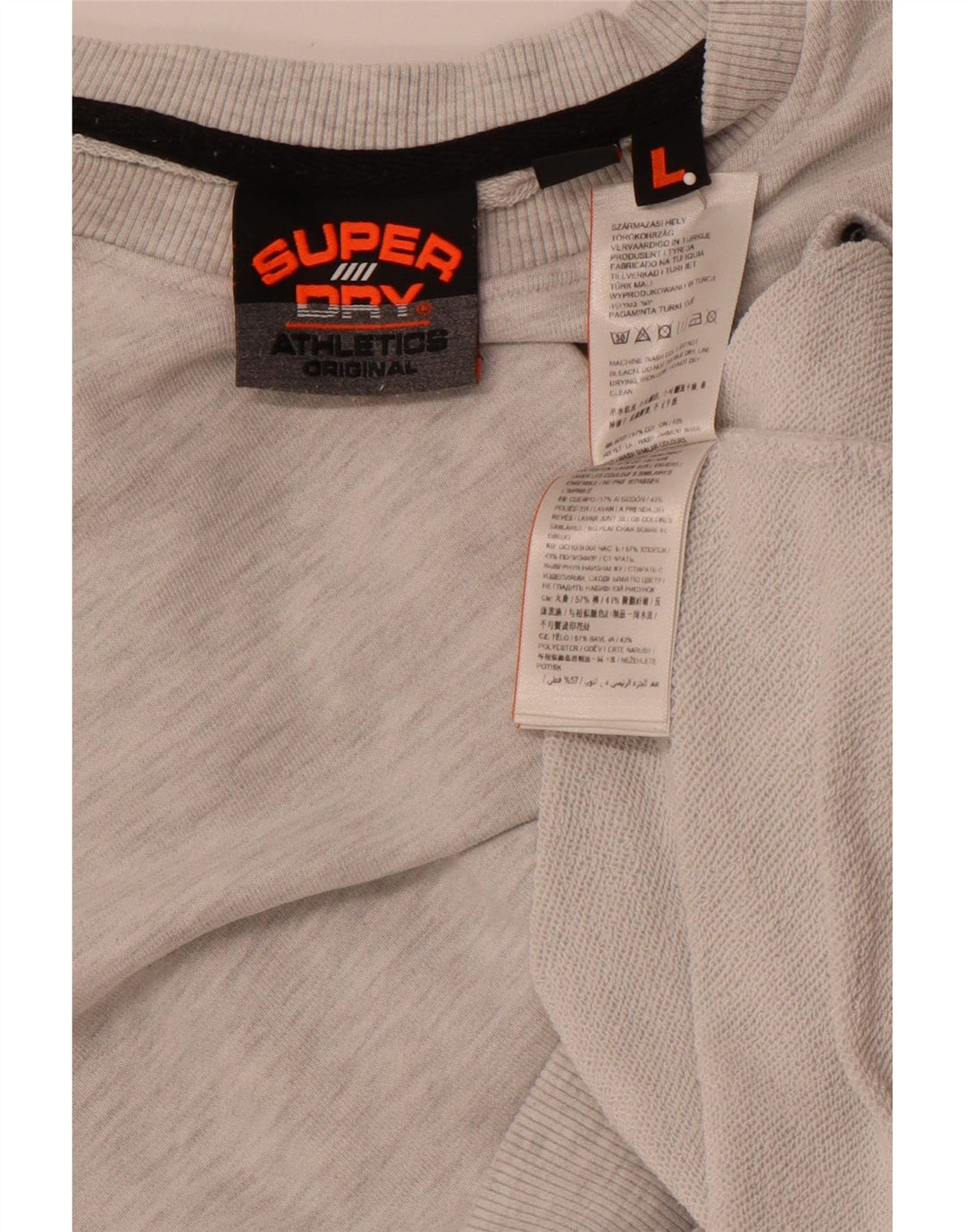 Felpa grafica da uomo SUPERDRY Maglione grande cotone grigio