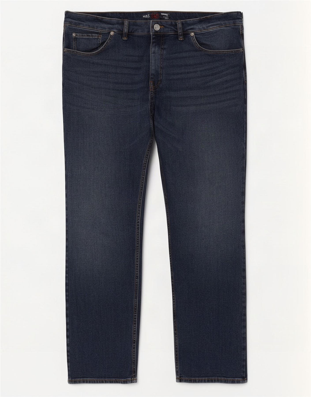 Jeans dritti regolari da uomo Marks & Spencer W42 L31 cotone blu navy