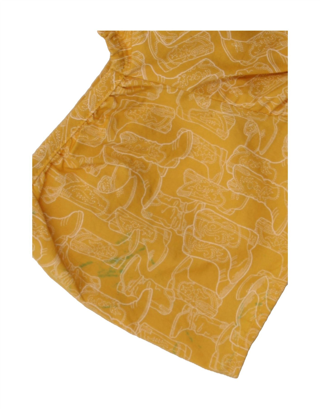 WRANGLER Womens Abstract Pattern Crop Top UK 8 Small Yellow Cotton Vintage Wrangler and Second-Hand Wrangler from Messina Hembry 