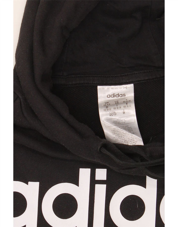 Maglione con cappuccio grafico oversize da donna ADIDAS UK 4/6 XS Nero