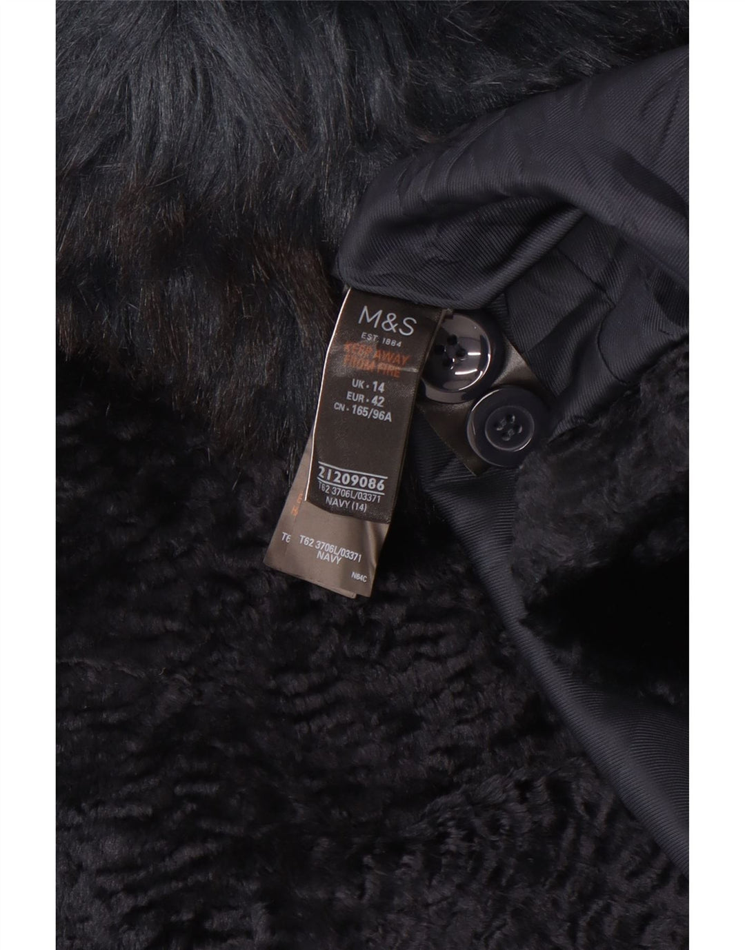 Cappotto oversize in pelliccia sintetica Marks & Spencer da donna UK 14 grande blu navy