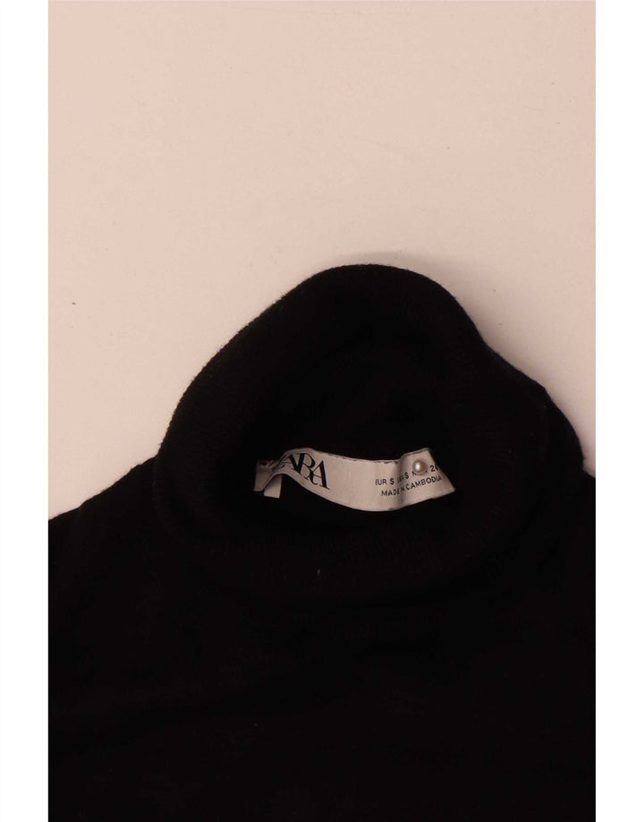 Maglione maglione collo alto da donna Zara UK 10 piccolo nero