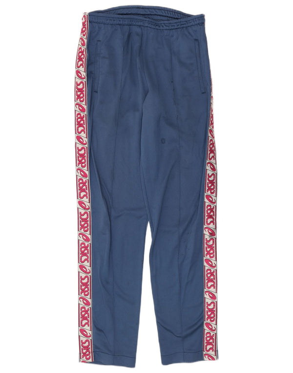 Pantaloni da tuta grafica da uomo Asics in poliammide color block blu medio