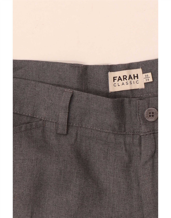 Pantaloni casual da uomo dal taglio classico Farah W36 L29 poliestere grigio