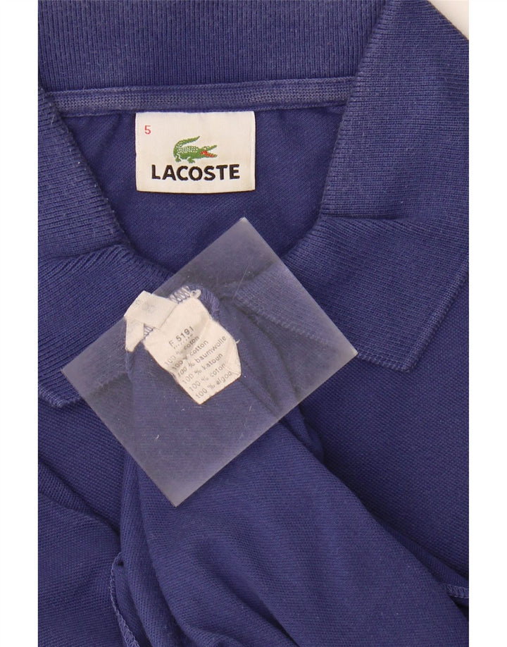 LACOSTE Mens Polo Shirt Size 5 Large Navy Blue Cotton