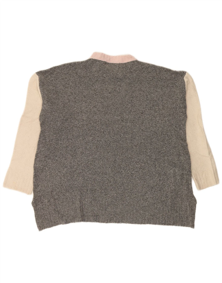 Maglione maglione girocollo da donna Marks & Spencer UK 16 grande grigio