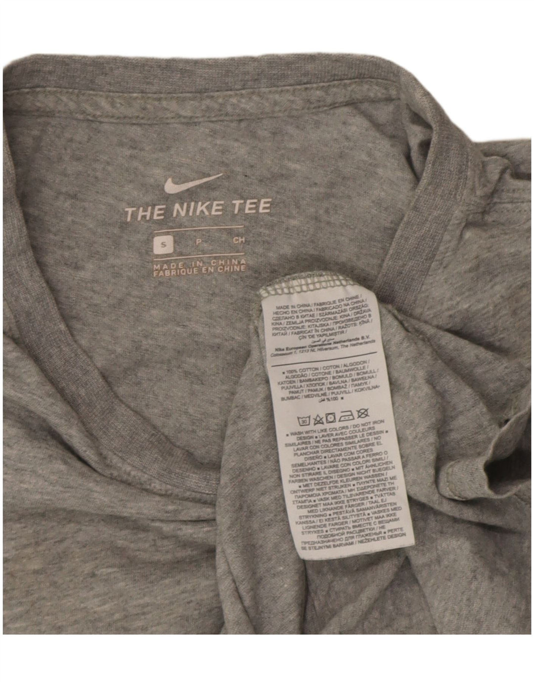 T-shirt Nike da uomo Top Small in cotone chiazzato grigio