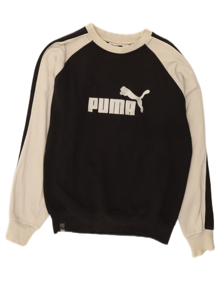 Felpa grafica da uomo Puma Maglione piccolo color block nero