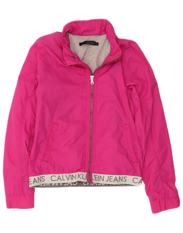 Giubbotto bomber grafico per ragazze Calvin Klein Jeans 13-14 anni in nylon rosa