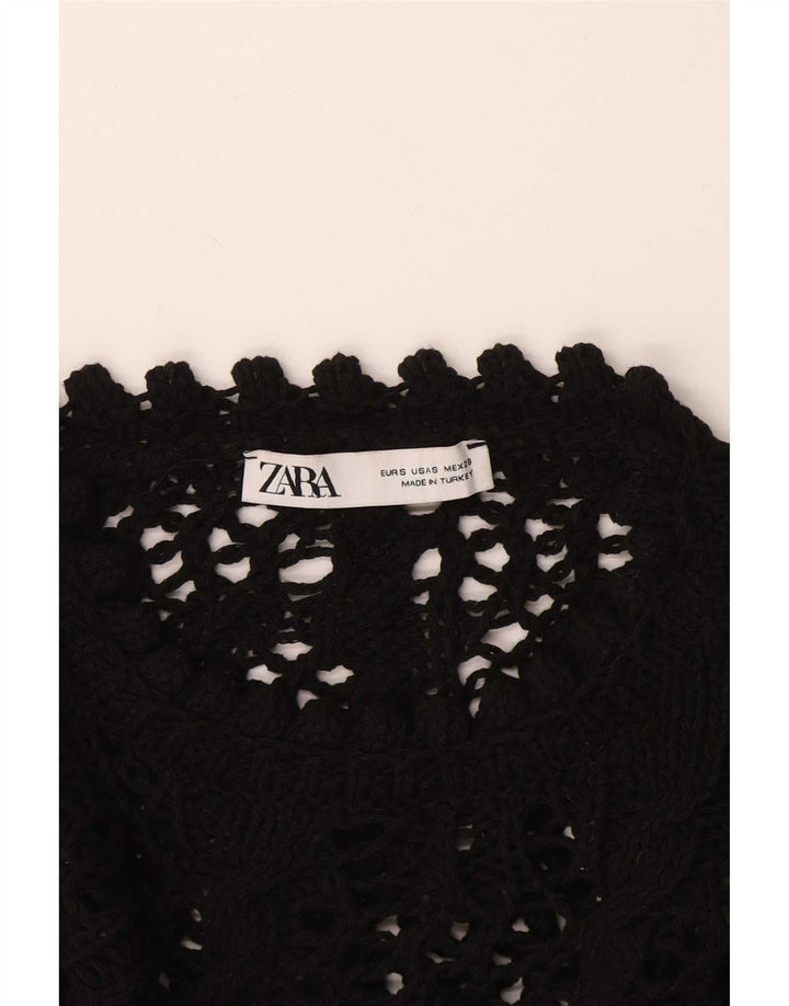 Top Zara da donna all'uncinetto all'uncinetto UK 10 piccolo nero