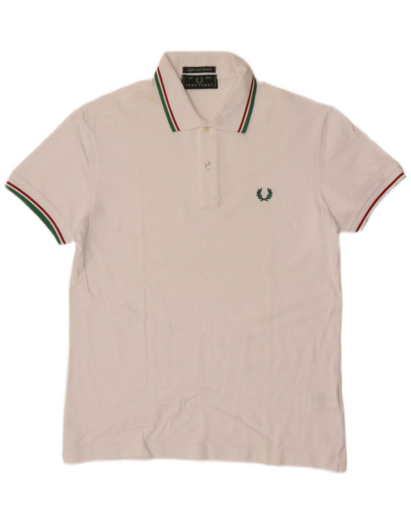 Polo Fred Perry da uomo leggera ed elasticizzata in cotone bianco medio