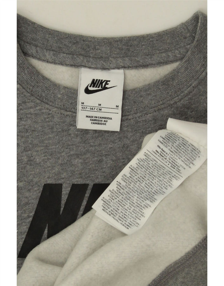 Felpa con grafica Nike per ragazzi, 10-11 anni, cotone screziato grigio medio