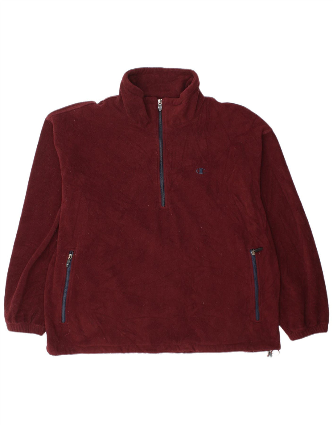 Maglione in pile da uomo con zip e collo Champion 2XL Bordeaux poliestere