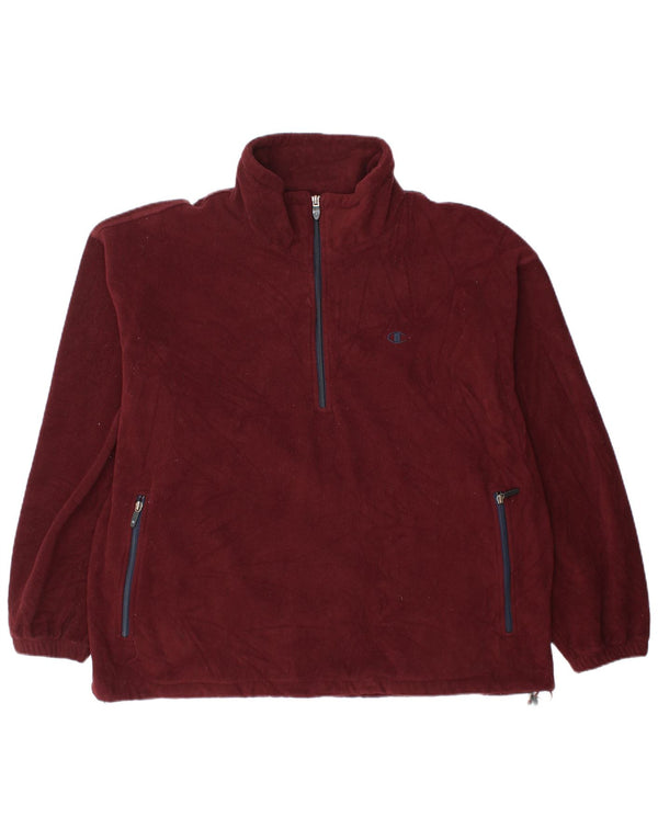 Maglione in pile da uomo con zip e collo Champion 2XL Bordeaux poliestere