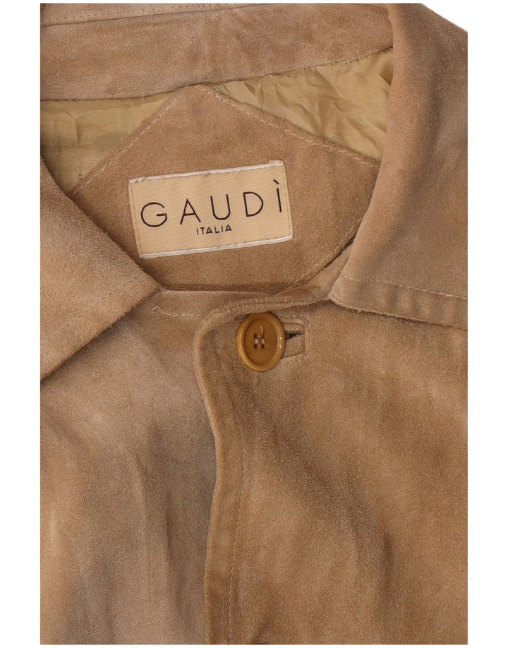 GAUDI Mens Suede Jacket UK 40 Large Beige
