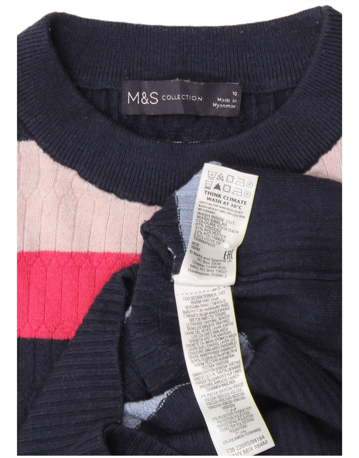 Maglione maglione girocollo da donna Marks & Spencer UK 10 piccolo multicolore