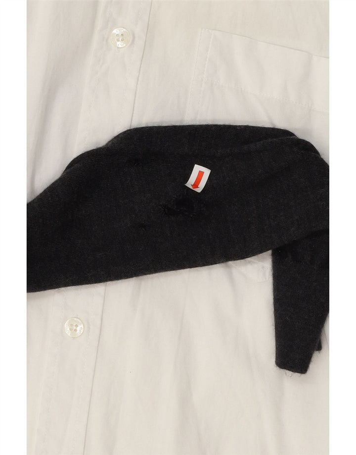 DOLCE & GABBANA Womens Shirt IT 42 Medium White Colourblock Wool Vintage Dolce & Gabbana and Second-Hand Dolce & Gabbana from Messina Hembry 
