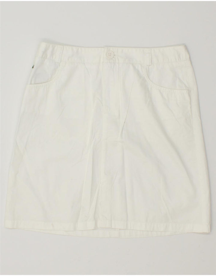 LACOSTE Womens Straight Skirt Size 38 Medium W30 White Cotton Vintage Lacoste and Second-Hand Lacoste from Messina Hembry 