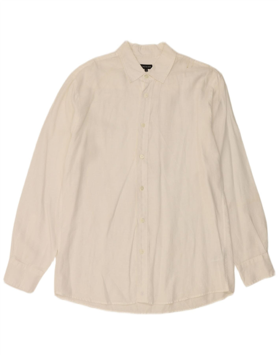 Camicia da uomo Jaeger in lino bianco medio