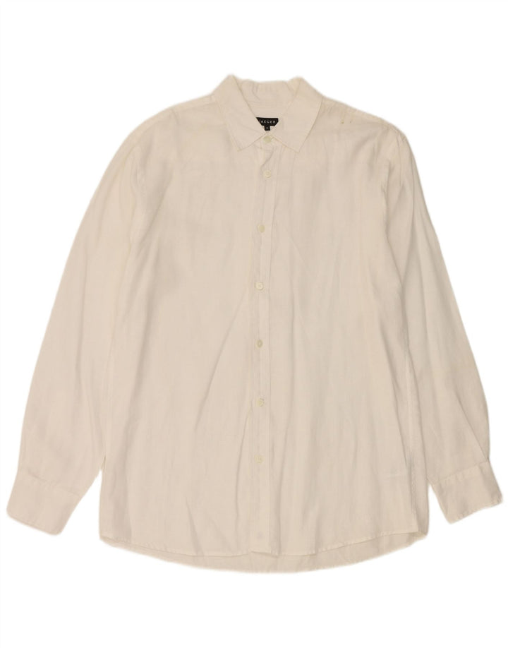 Camicia da uomo Jaeger in lino bianco medio