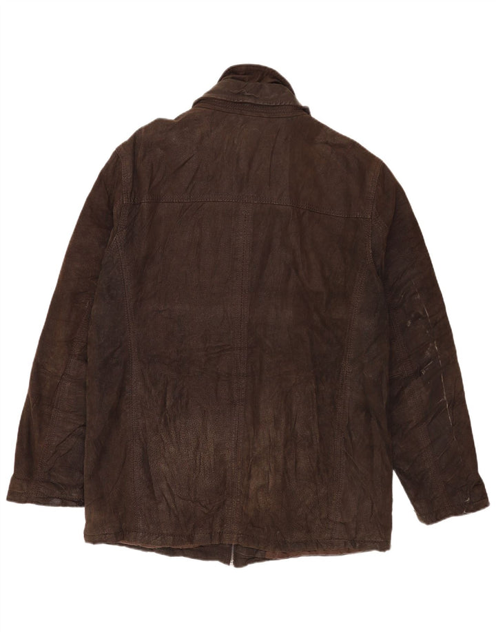 Cappotto giacca a vento in pelle da uomo Angelo Litrico UK 42 XL Nero classico