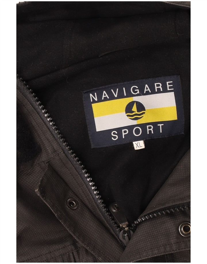 Giacca a vento con cappuccio da uomo NAVIGARE UK 42 XL Grigia