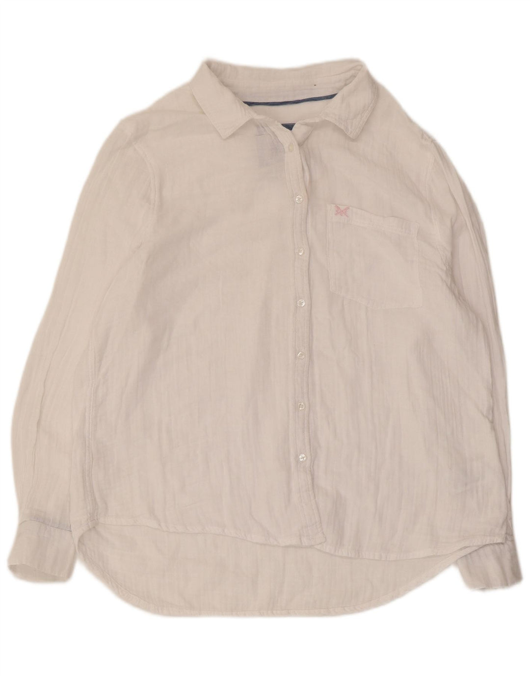 CREW CLOTHING Camicia da donna UK 12 Cotone bianco medio