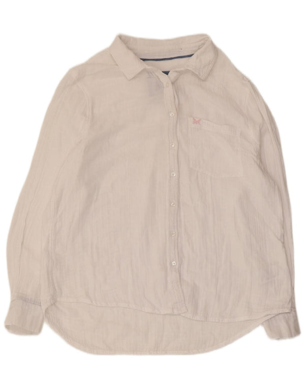 CREW CLOTHING Camicia da donna UK 12 Cotone bianco medio