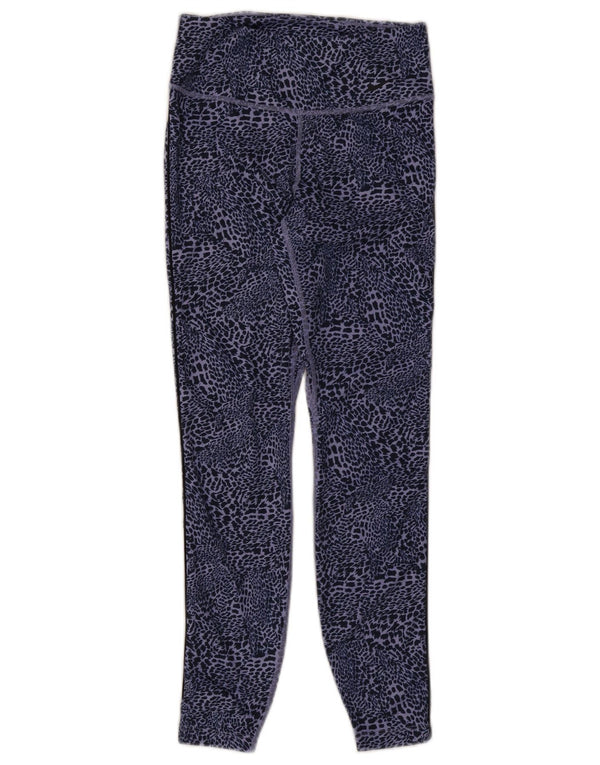 Leggings Nike Dri Fit da donna UK 8 piccolo poliestere blu con stampa animalier