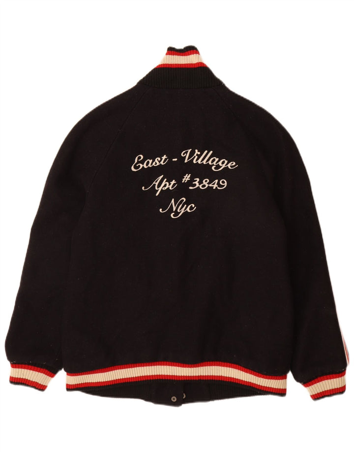 Giacca Varsity grafica da donna Zara Trafaluc UK 16 Large Black Colourblock