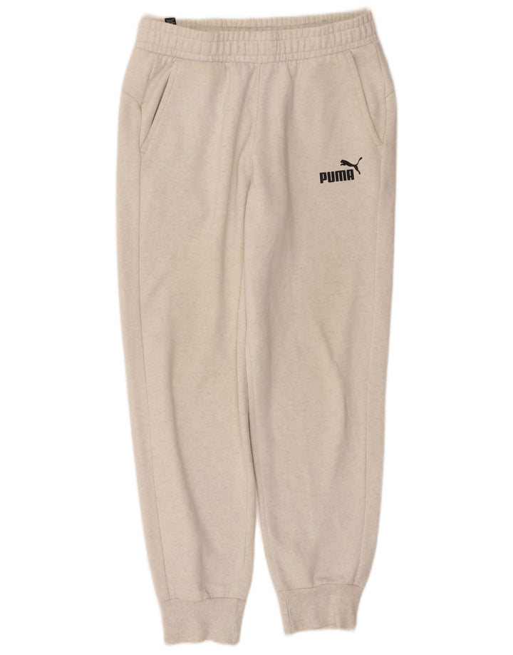 Pantaloni da tuta da uomo Puma Joggers in cotone bianco medio