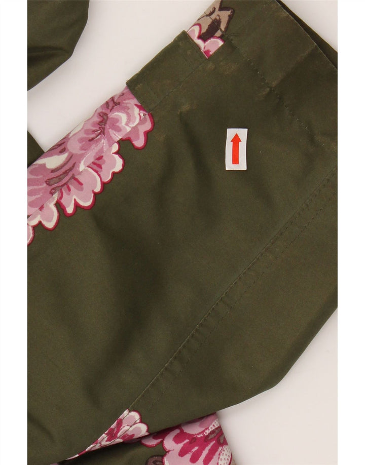 JOULES Impermeabile con cappuccio da donna UK 12 Poliestere floreale medio kaki